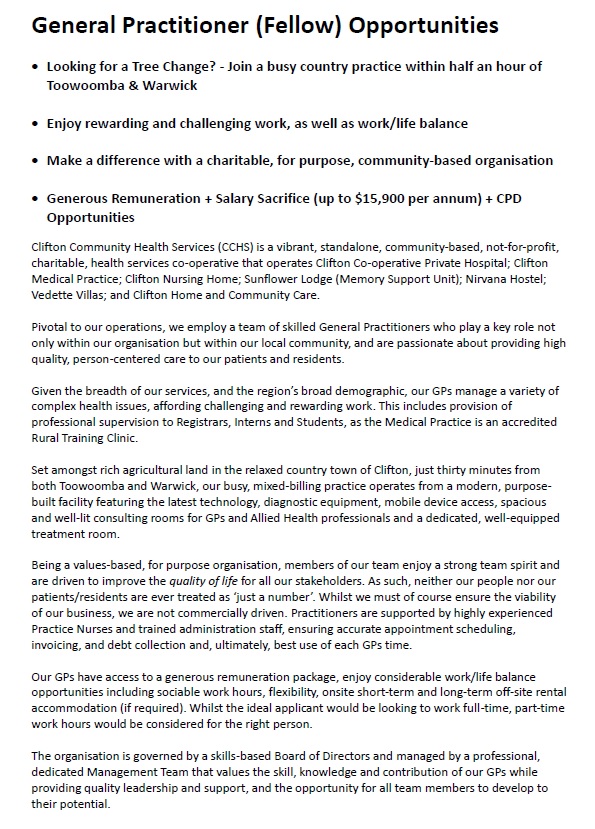 General Practitioner Opportunities General Practitioner Opportunities